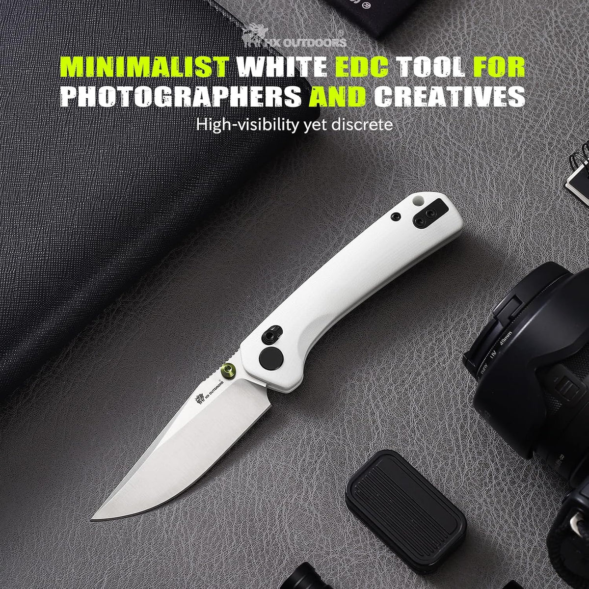 HX OUTDOORS 2.96"" Folding Knife Crossbar Lock 14C28N Blade G10 Handle