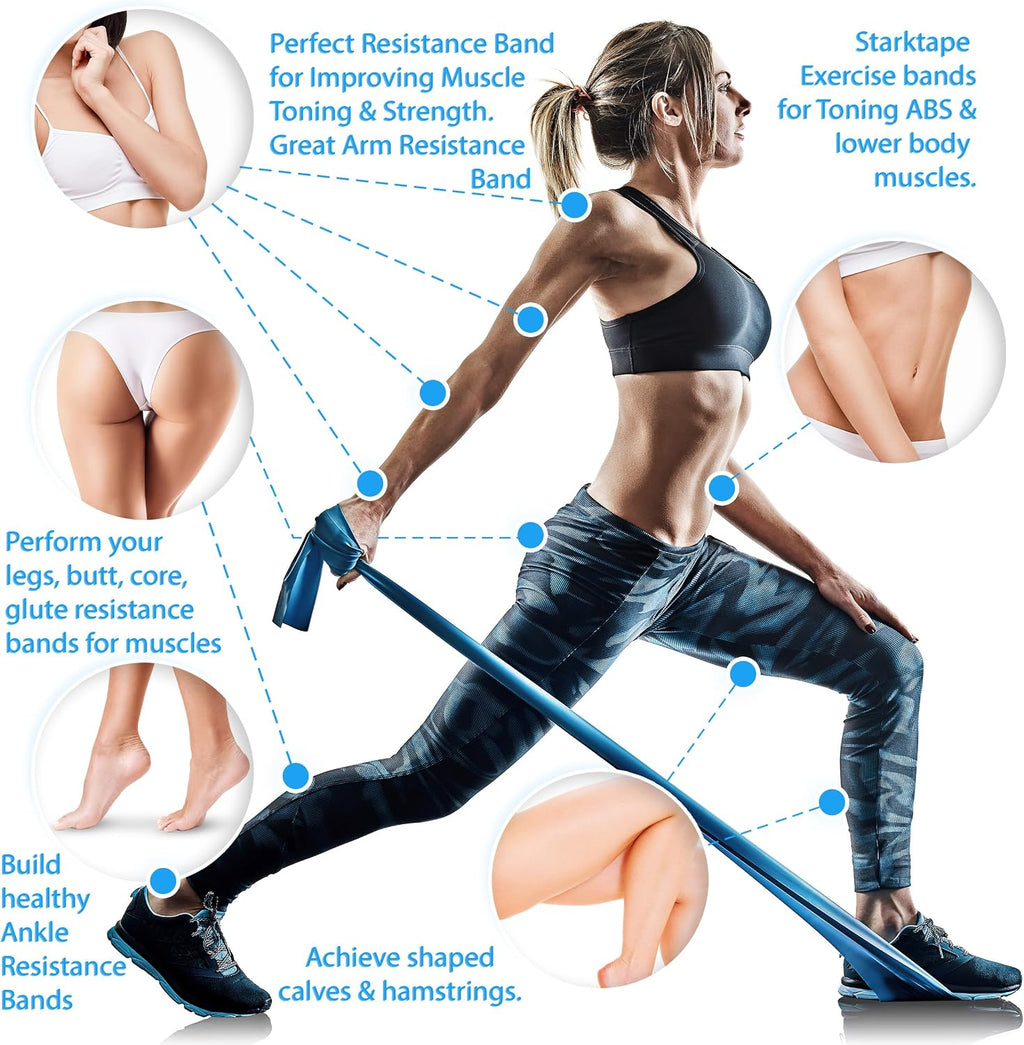 Resistance Bands Professional 8,16, 25, 50 Yards Bulk Rolls. Latex-Free Elastic Physical Therapy Band. No Scent, No Powder - Perfect for Home Exercise, Yoga, Pilates, Gym, Rehab, Workout