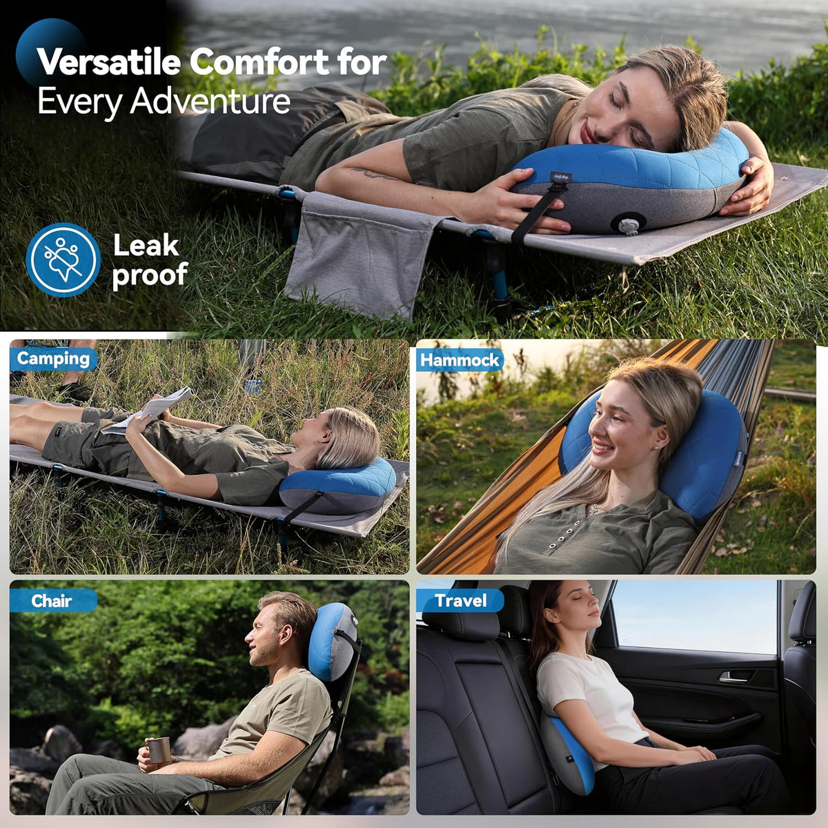 MARCHWAY Ultralight Compact Inflatable Camping Pillow with Washable Cover