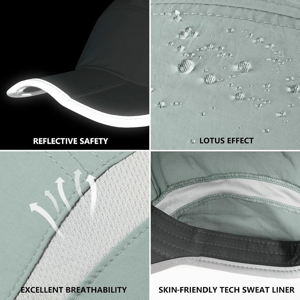 GADIEMKENSD Reflective Folding Outdoor Hat Unstructured Design UPF 50+ Sun Protection Sport Hats for Womens and Mens