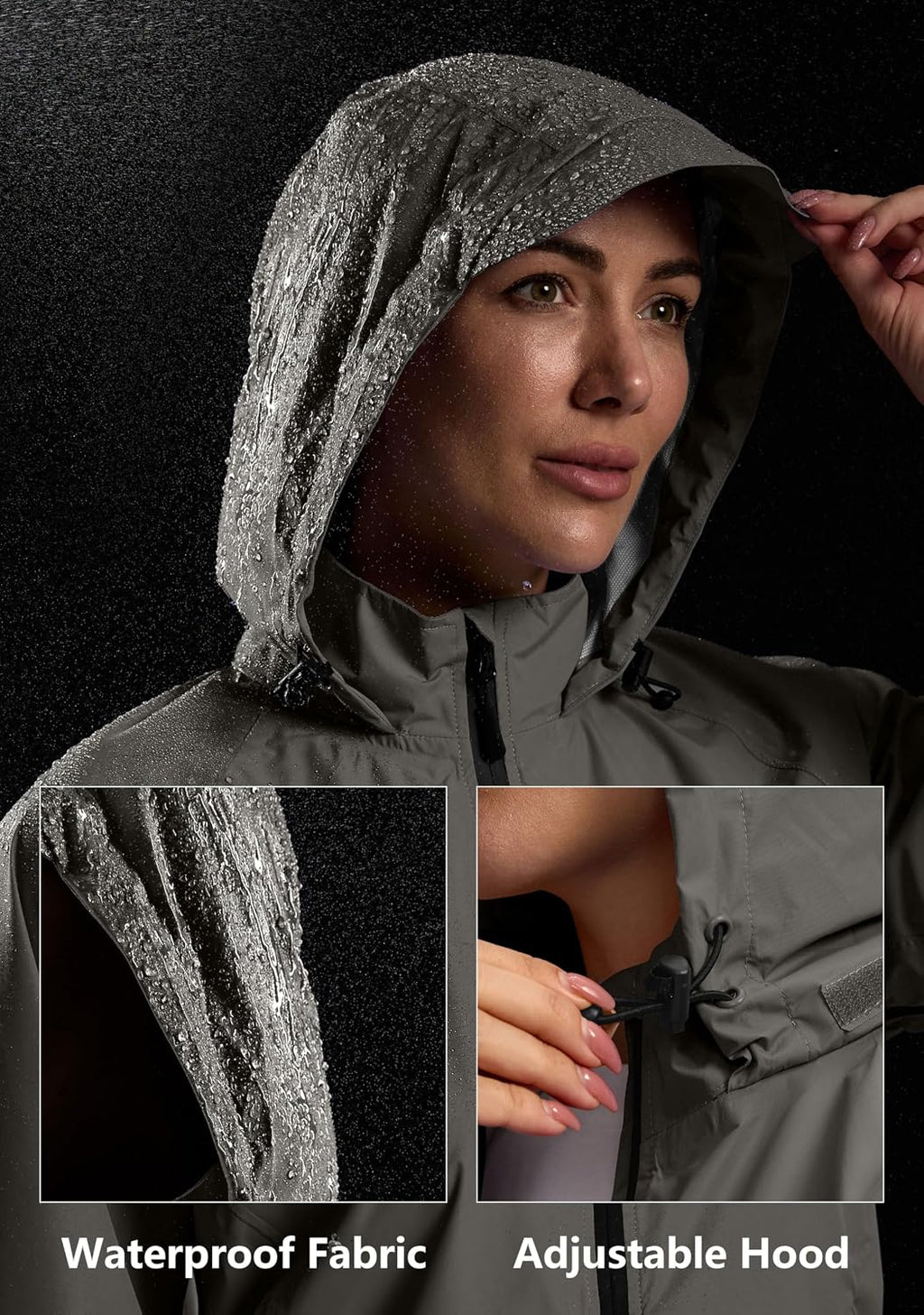 Bikewa Women's Cycling Rain Jackets Waterproof Windbreaker Lightweight Running Windproof Reflective Jacket Packable Hooded