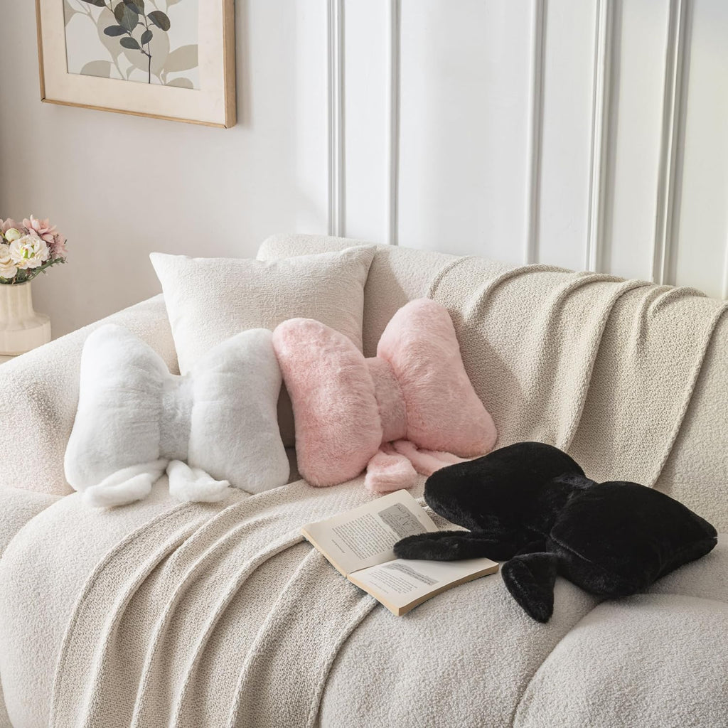 Room Decor Home Decor Bow Throw Pillows Decorative Pillows,White 10*8inch