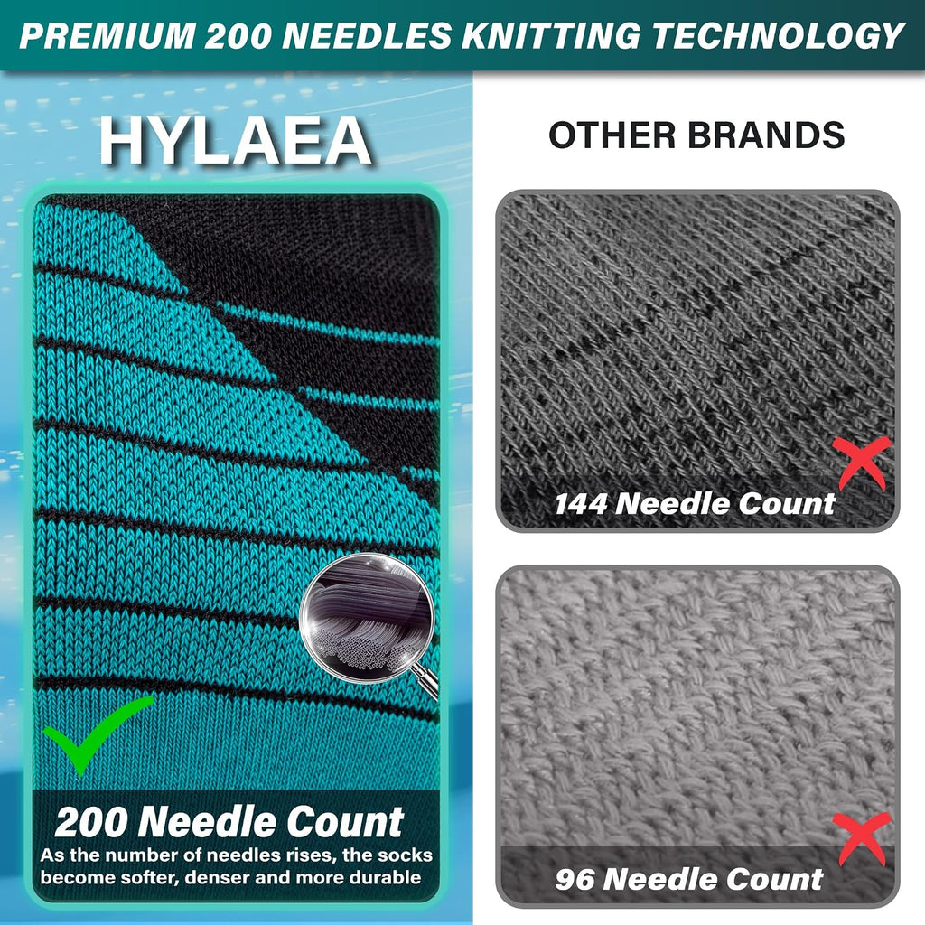 Hylaea Unisex Crew Socks for Running Athletic, Comperssion & No Blisters