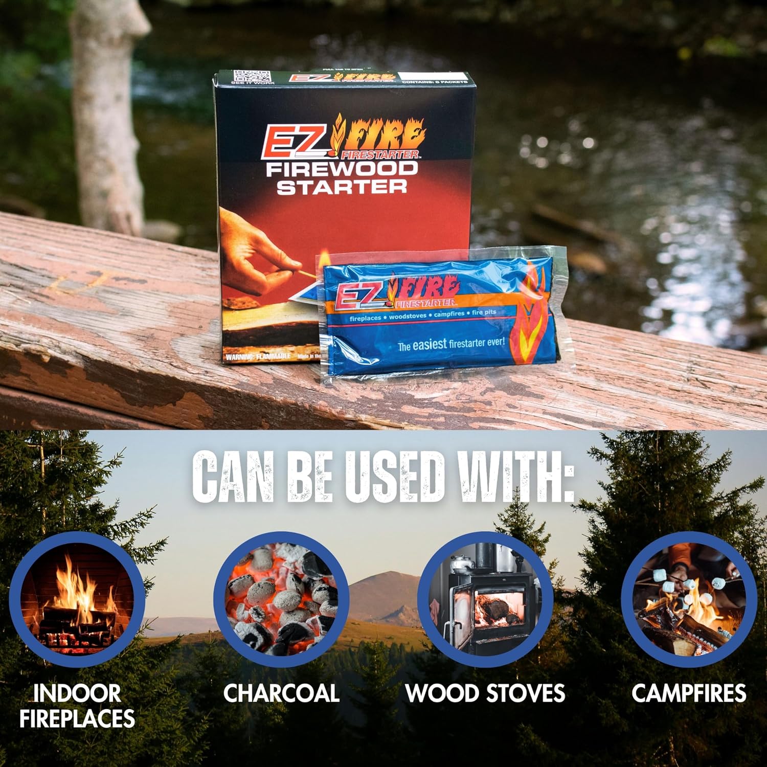 – All-Natural Fire Starters for Campfires, Fire Pits, BBQs & Fireplaces – Long Burning, Weather-Resistant, Non-Toxic & Easy to Light | 25 Pack