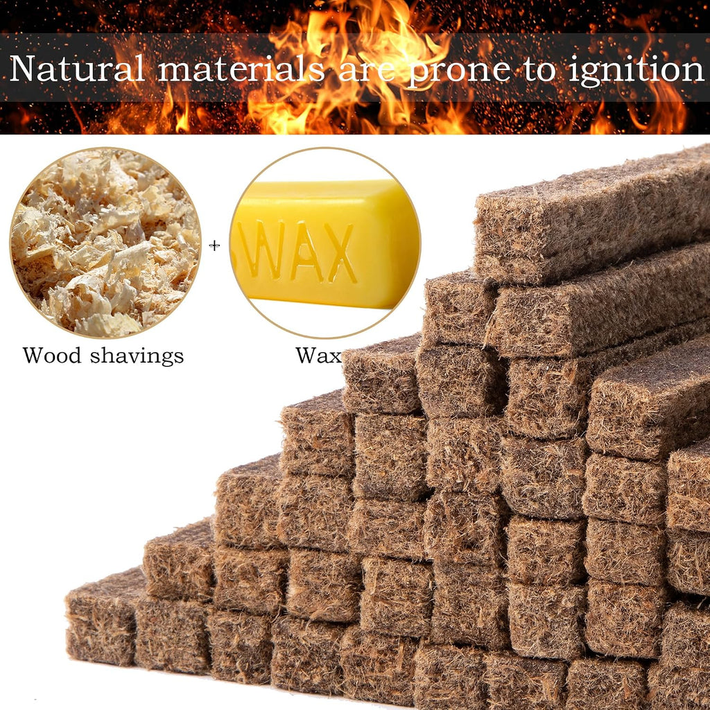 Adnee Fire Charcoal Starter - Camp Fire Starter Sticks for Fireplace, Wood Stove, Grill, Charcoal Chimney, BBQ Accessories (50)