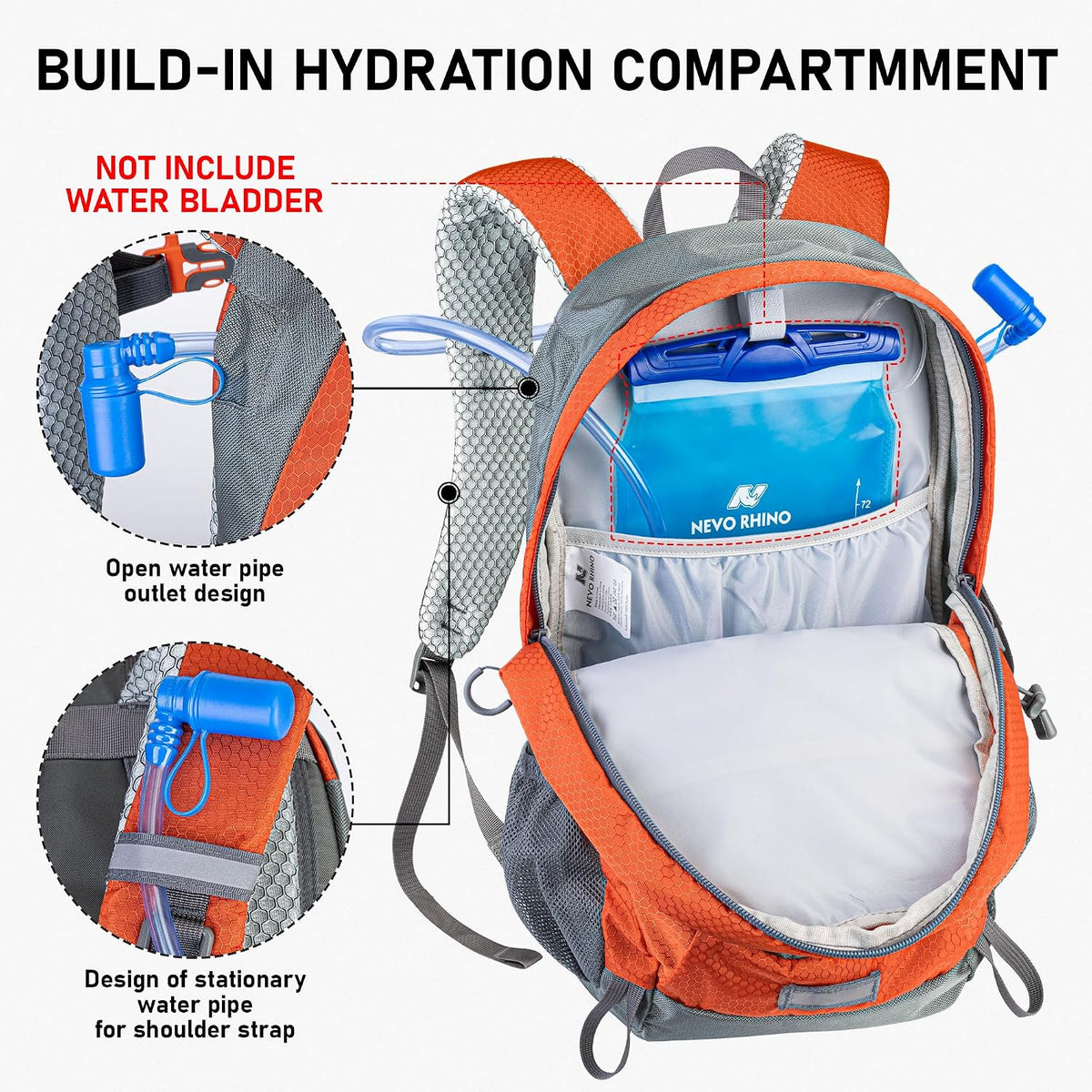 N NEVO RHINO Hiking Backpack,20L Waterproof Hiking Outdoor Daypack