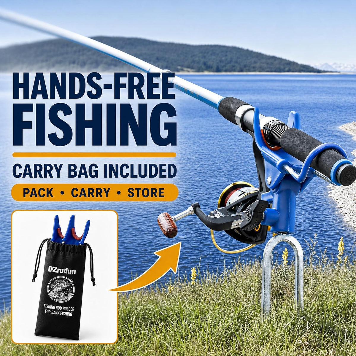DZrudun Fishing Rod Holder for Ground,Fishing Pole Holders for Ground 2/4PC
