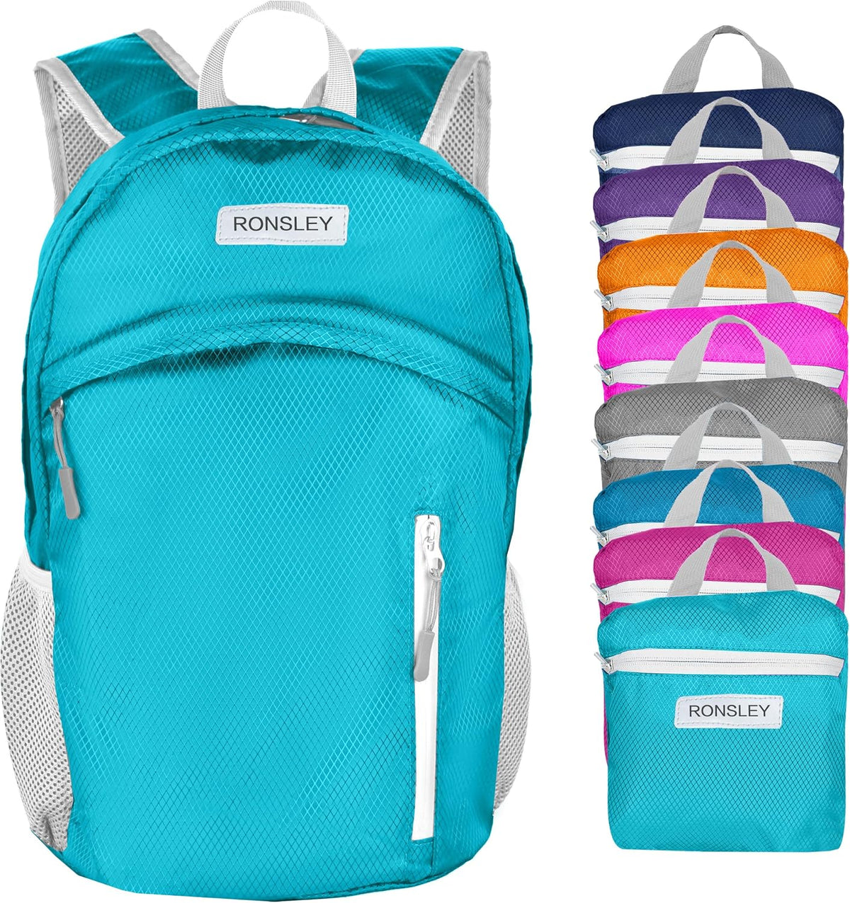 Waterproof Foldable Hiking Backpack, Lightweight Beach Bag SkyBlue