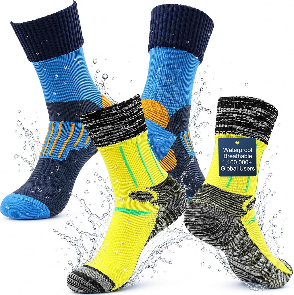 RANDY SUN Waterproof Breathable Socks, [SGS Certified] Unisex Skiing Trekking Hiking Wading Trail Socks