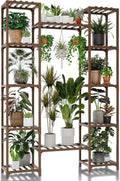 GENTINGBRO Plant Stand Indoor Outdoor 62.2“ Tall Plant Shelf Large Tiered Flower Stands for Multiple Display Wood Hanging Planter Holder for Living Room Garden Balcony Patio Decor