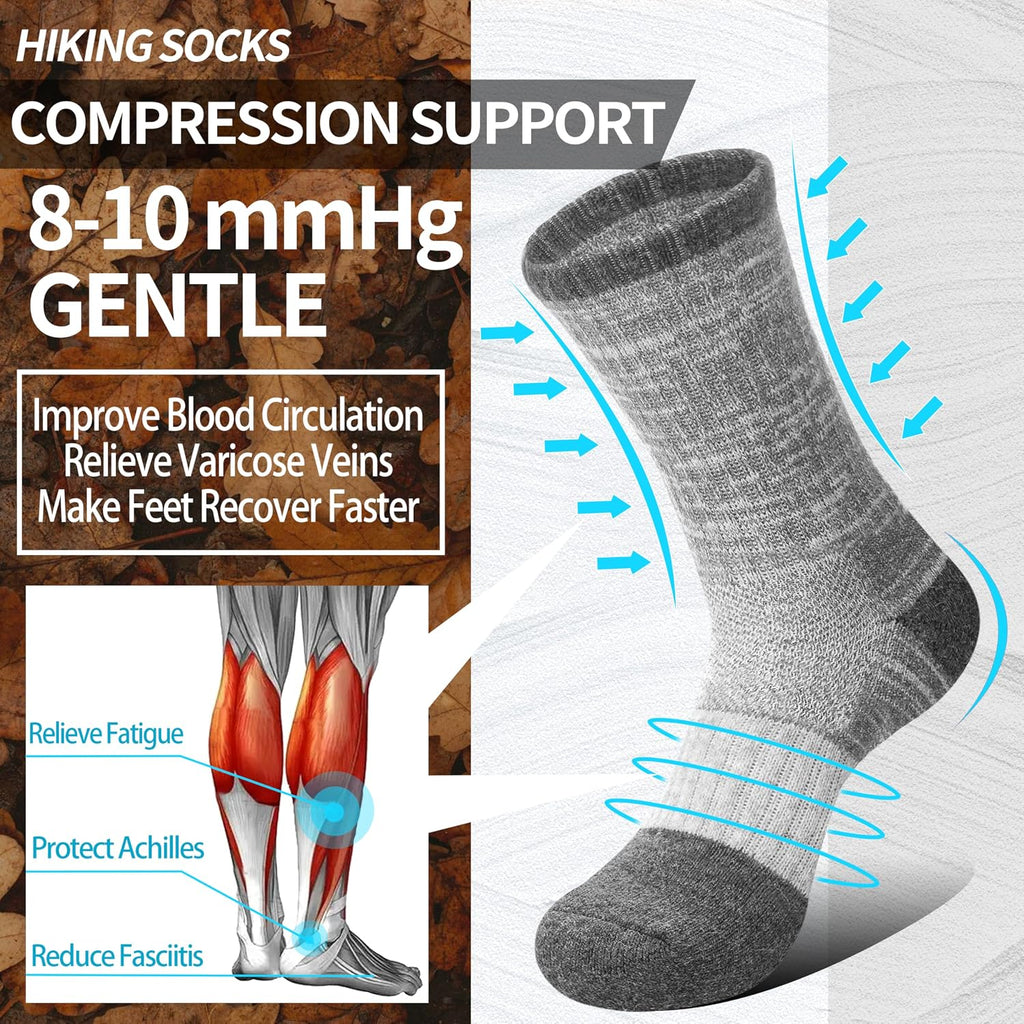 Anlisim Merino Wool Hiking Running Socks for Women, Boot Work Crew Socks