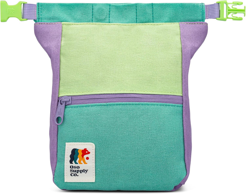 Oso Supply Co - Kulshan Bouldering Bucket, Large Size Chalk Bag for Rock Climbing, Chalk Pot with Magnetic Roll Down Closure, Brush Loop, Zippered Pockets for Climbers