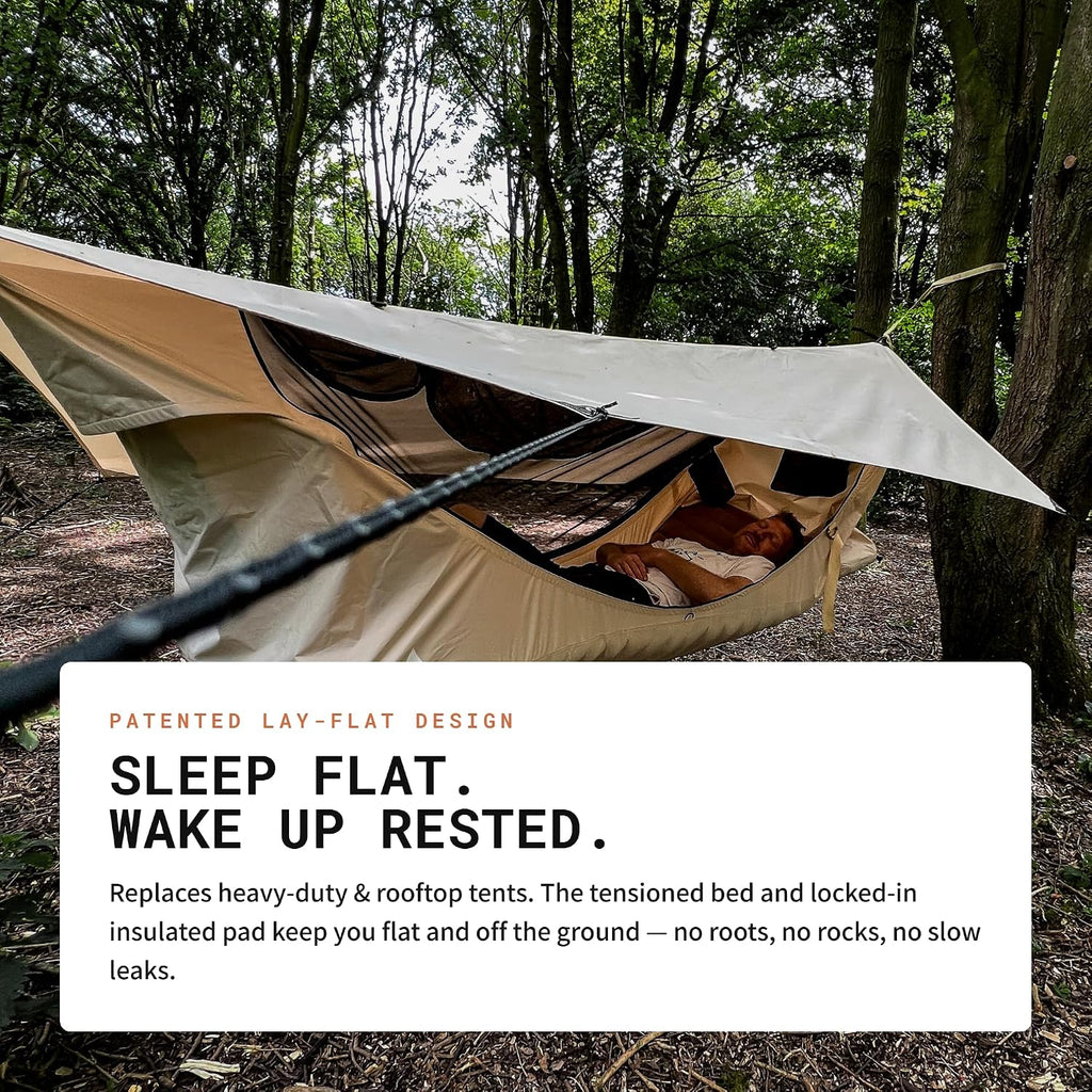Haven Tents Lay Flat Hammock Tent - Waterproof Camping Hammock with Mosquito Net, Insulated Pad and Rainfly - Haven Tent, Haven XL, Haven Safari