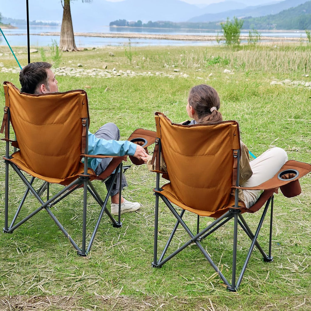 TIMBER RIDGE 2 Pack Oversized Folding Camping Chair for Adults
