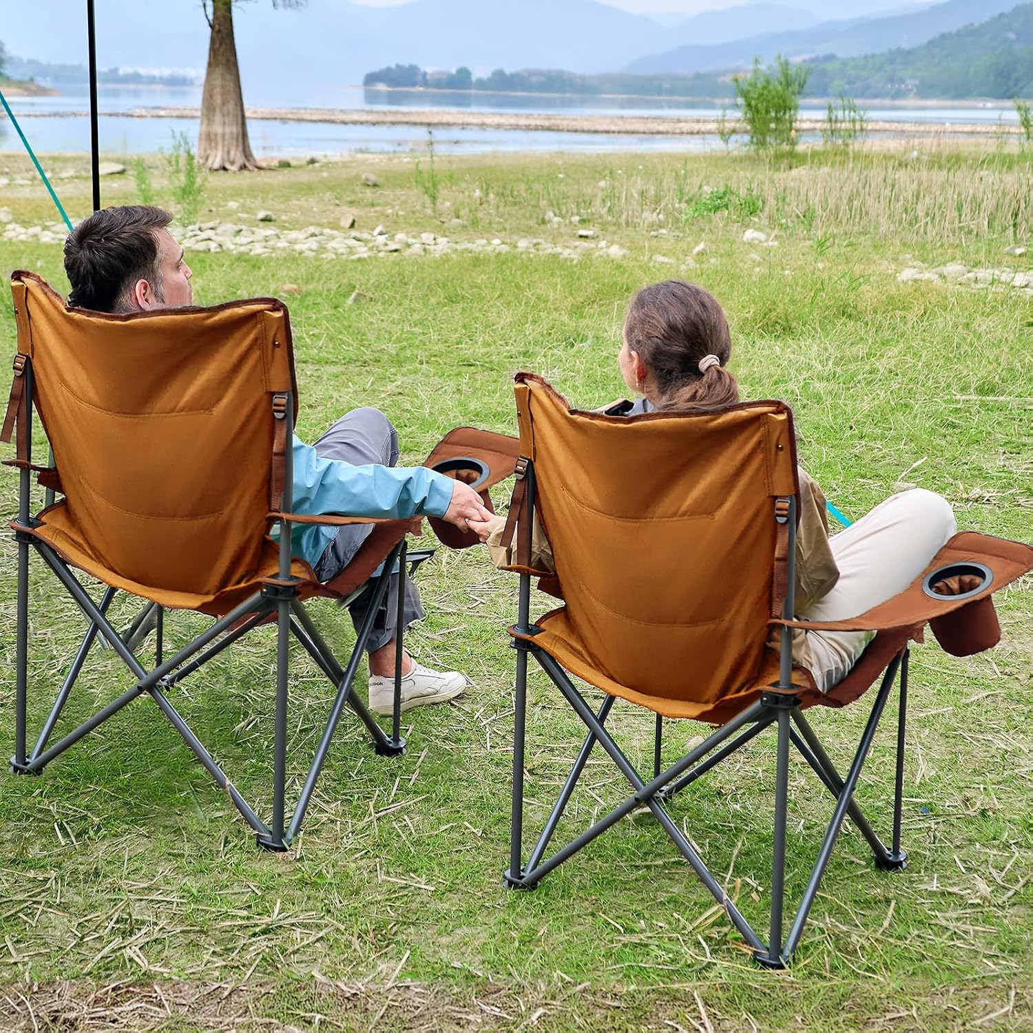 TIMBER RIDGE 2 Pack Oversized Folding Camping Chair for Adults