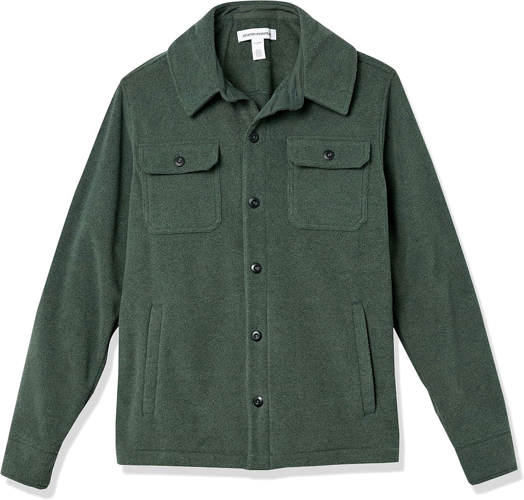 Amazon Essentials Men's Long-Sleeve Polar Fleece Shirt Jacket for Winter, Jackets