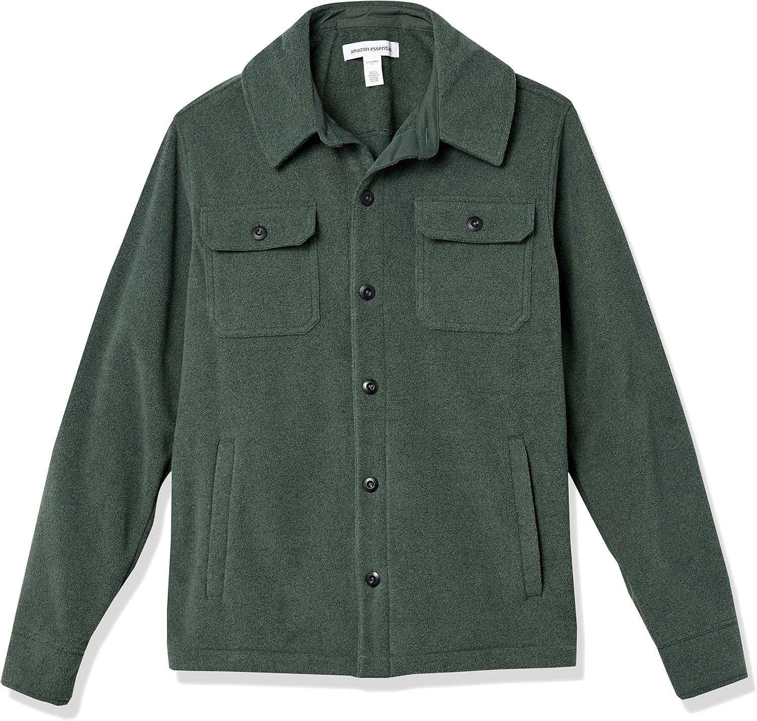 Amazon Essentials Men's Long-Sleeve Polar Fleece Shirt Jacket for Winter, Jackets