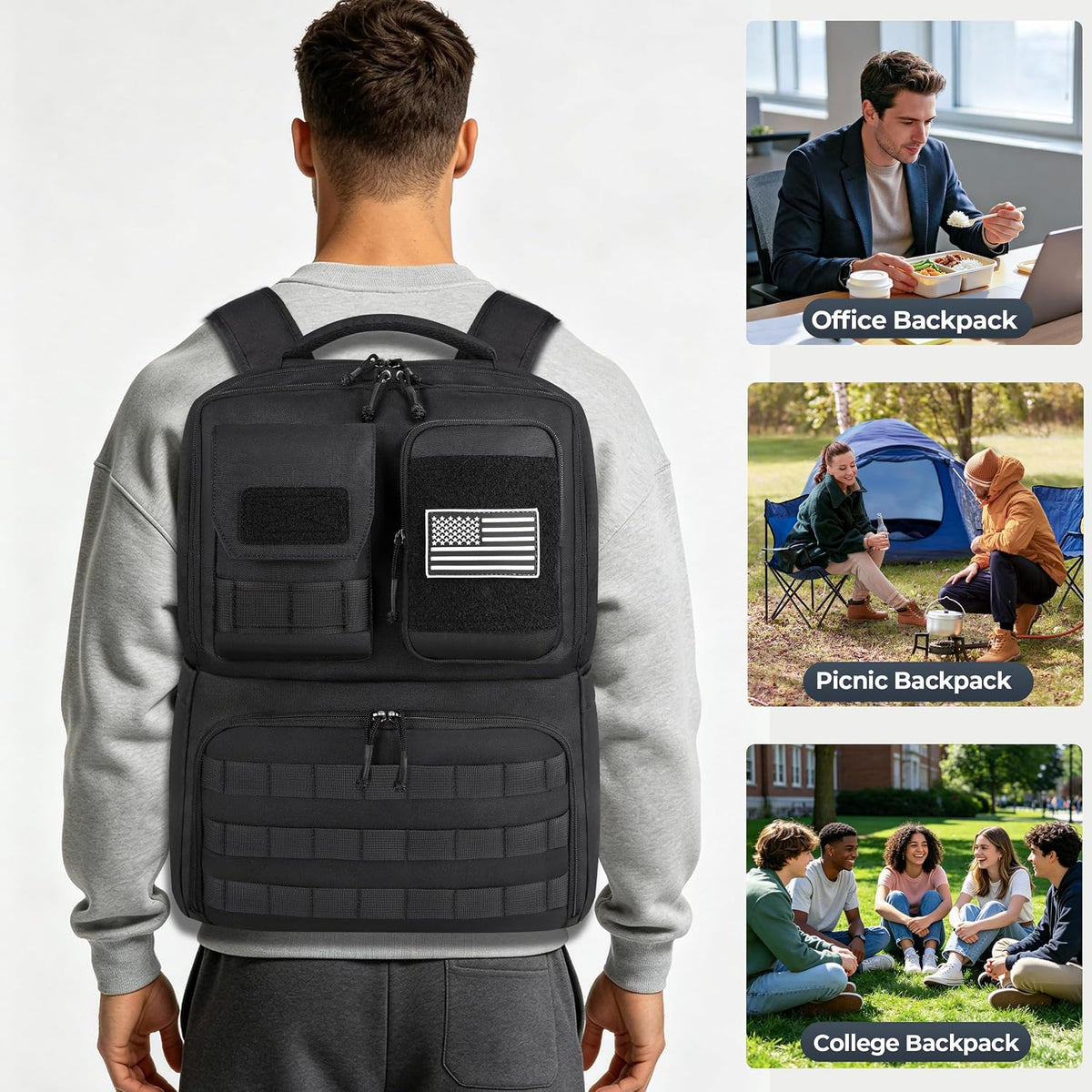 HILOMON Laptop LunchBox Backpack 2-in-1 Insulated Cooler Work Bag for Men