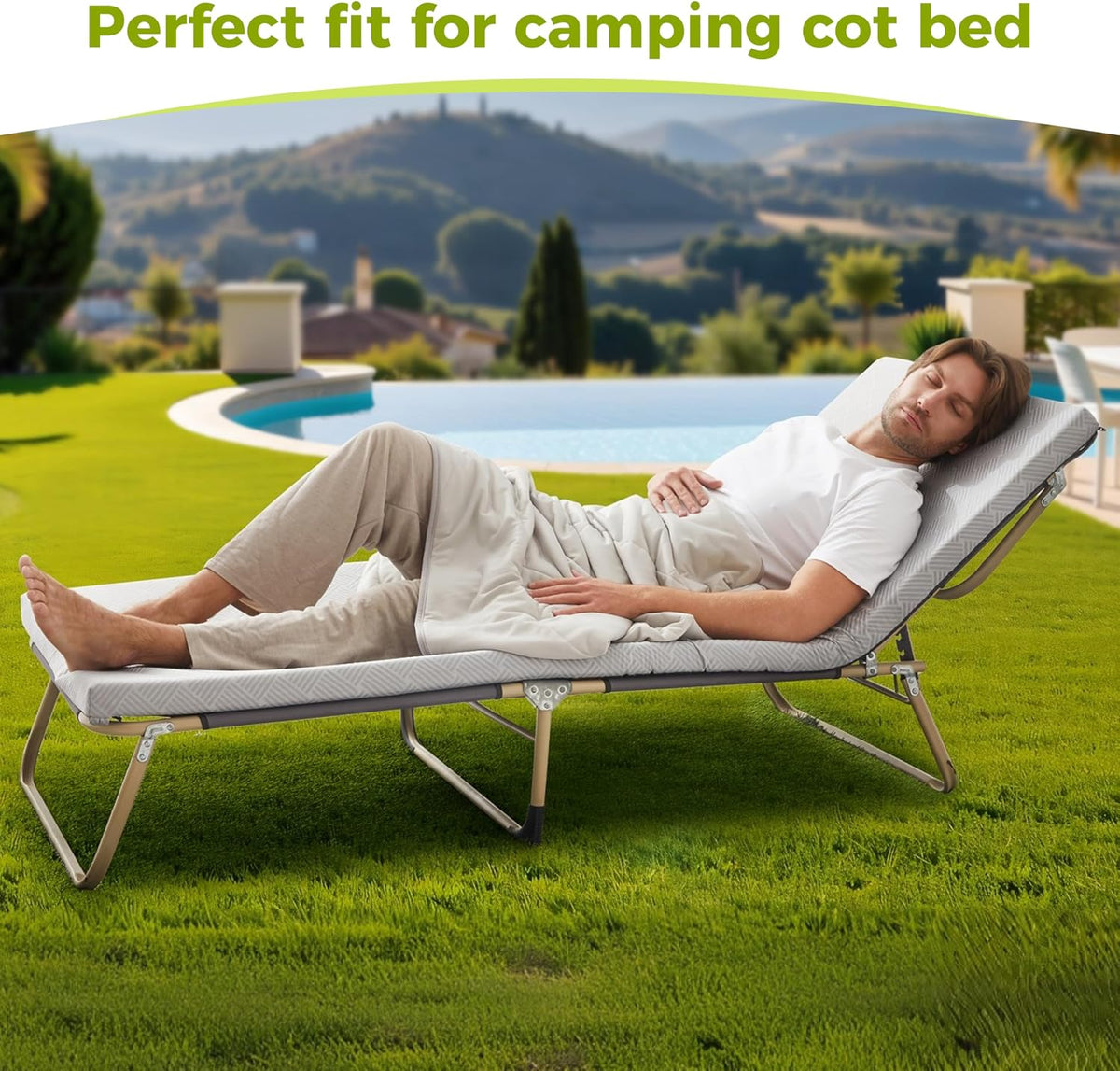 Jamdok Cooling Foam Camping Mattress for Hot Sleeper,Waterproof(75x30x2“)