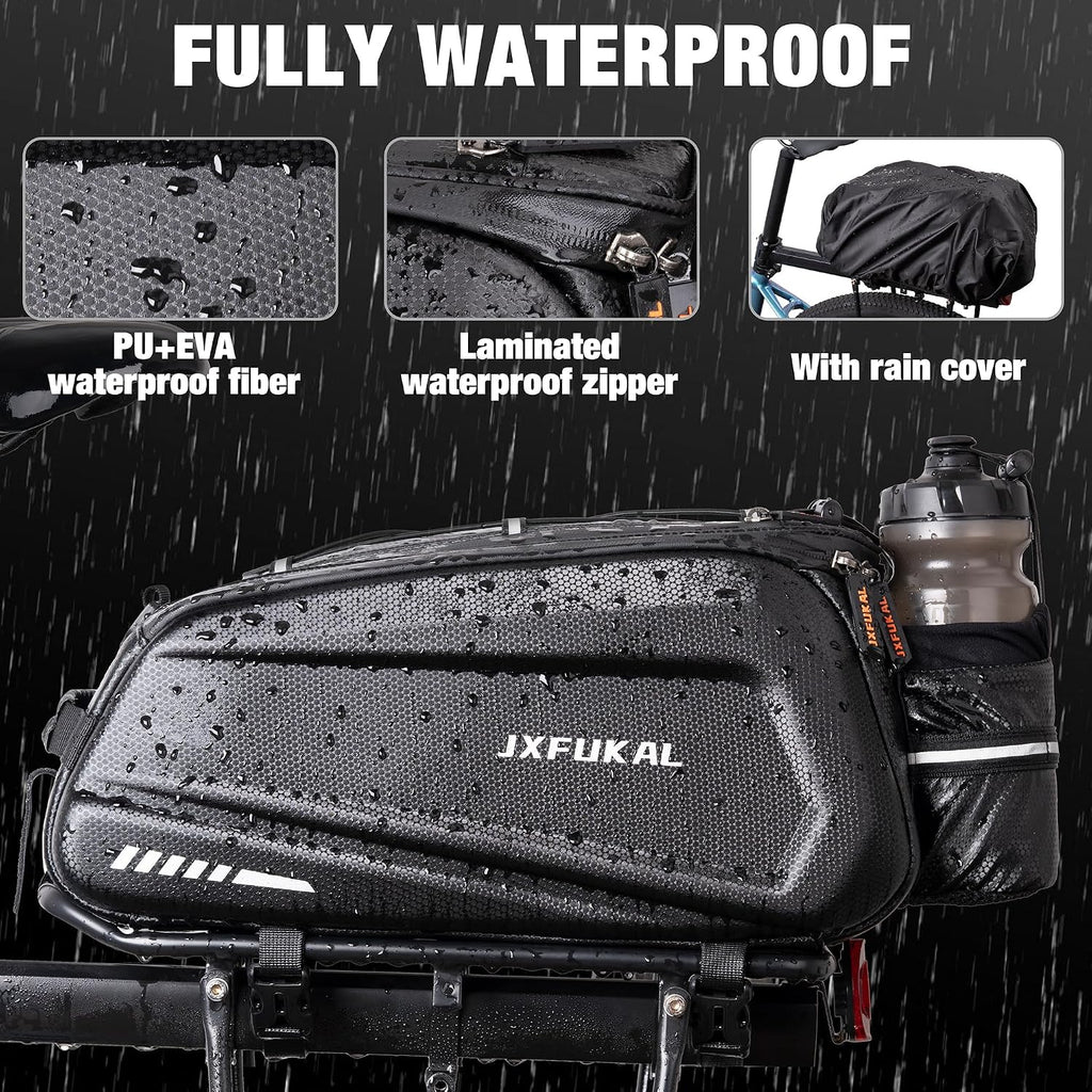 JXFUKAL Bike Bags for Bicycle Rear Rack - 9.5L/17L/40L Hard Shell Ebike Bag