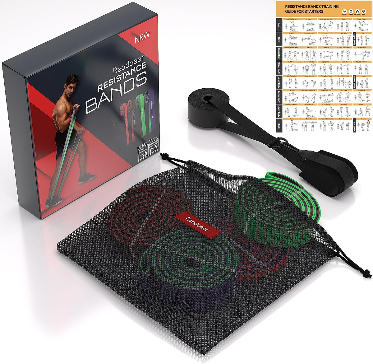 Pull Up Assistance Bands 5 Resistance Bands for Full-BodyTraining(5-125LBS)