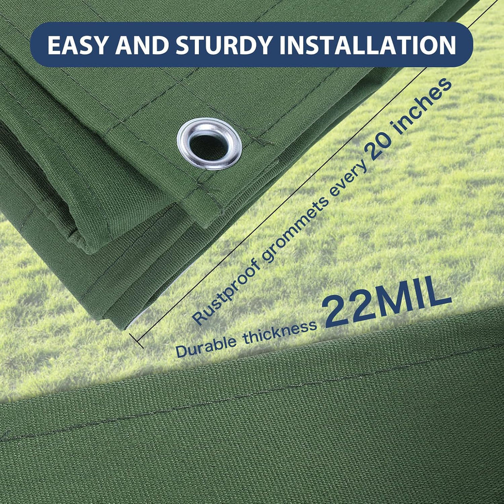 10’x16’ Canvas Tarps Heavy Duty Waterproof Tarpaulins with Aluminum Grommets,UV Resistant, 22Mil Multipurpose Drop Cloth, 14oz Durable Cover Sheet for Outdoor and Indoor Use with Ropes.