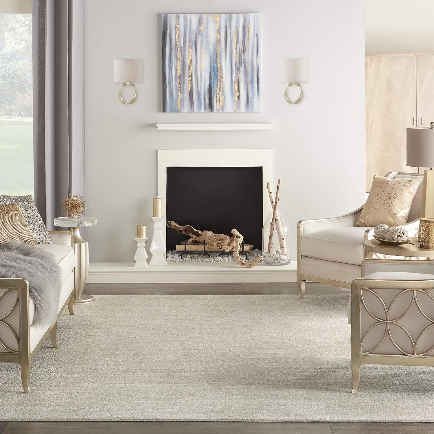 Nourison Home Essentials Indoor Outdoor Area Rug, Ivory Beige, 8' x 10'