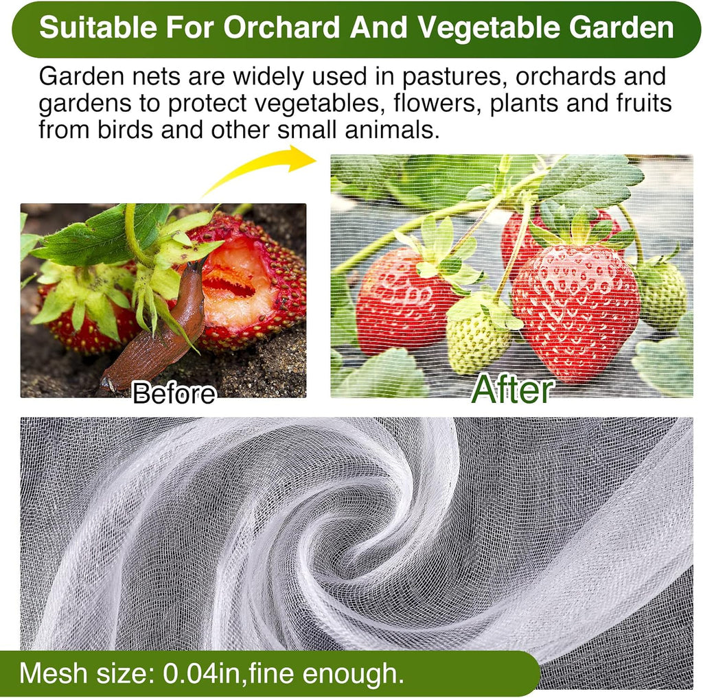 10 X 50FT Garden Mesh Netting Barrier,Fruit Tree Plant Netting