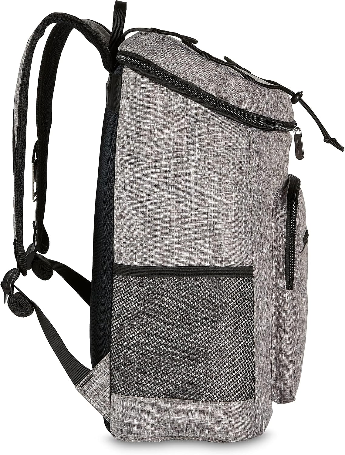Amazon Basics Insulated Cooler Backpack for Camping and Hiking, Portable Soft Sided Cooler with 30 Can Capacity, Leak-Proof, Water-Resistant, Gray