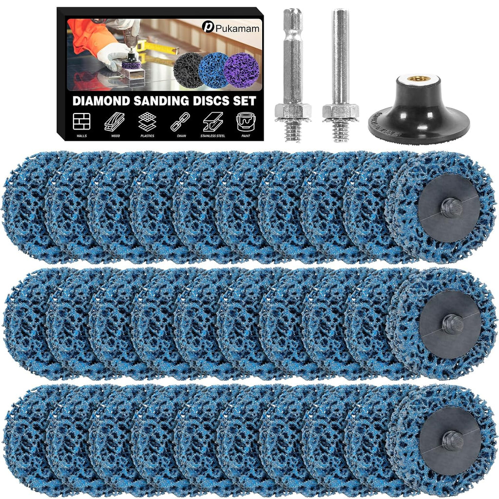 33 PCS 2" Quick Change Diamond Sanding Discs Easy Strip Wheels, Blue