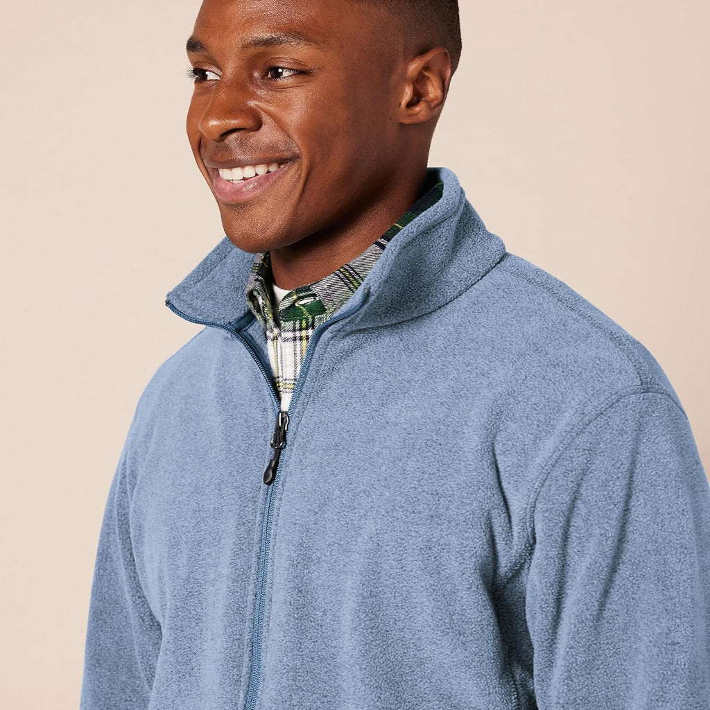 Amazon Essentials Men's Full-Zip Polar Fleece Jacket with Zippered Pockets for Cold Outdoor Weather (Available in Big & Tall)