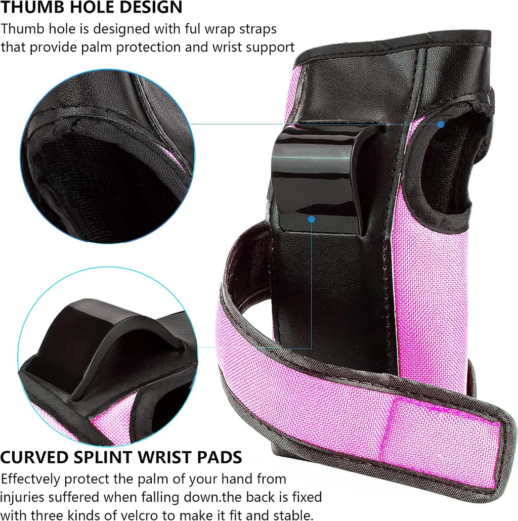 Adult Knee Pads Elbow Pads Wrist Guards for Adult Kids 6 in 1 Protective Gear Set for Skateboarding Biking Roller Skating Cycling Outdoor Sports
