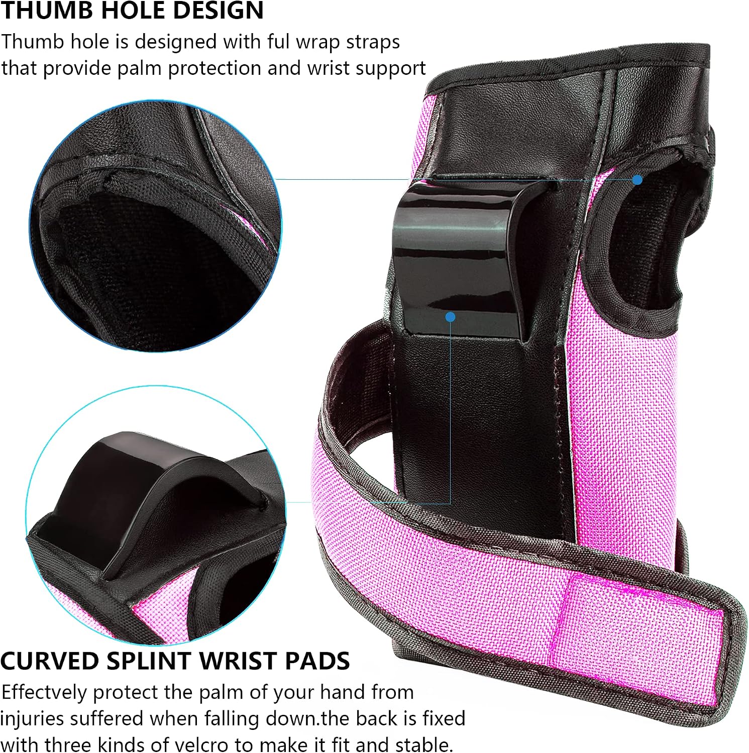 Adult Knee Pads Elbow Pads Wrist Guards for Adult Kids 6 in 1 Protective Gear Set for Skateboarding Biking Roller Skating Cycling Outdoor Sports