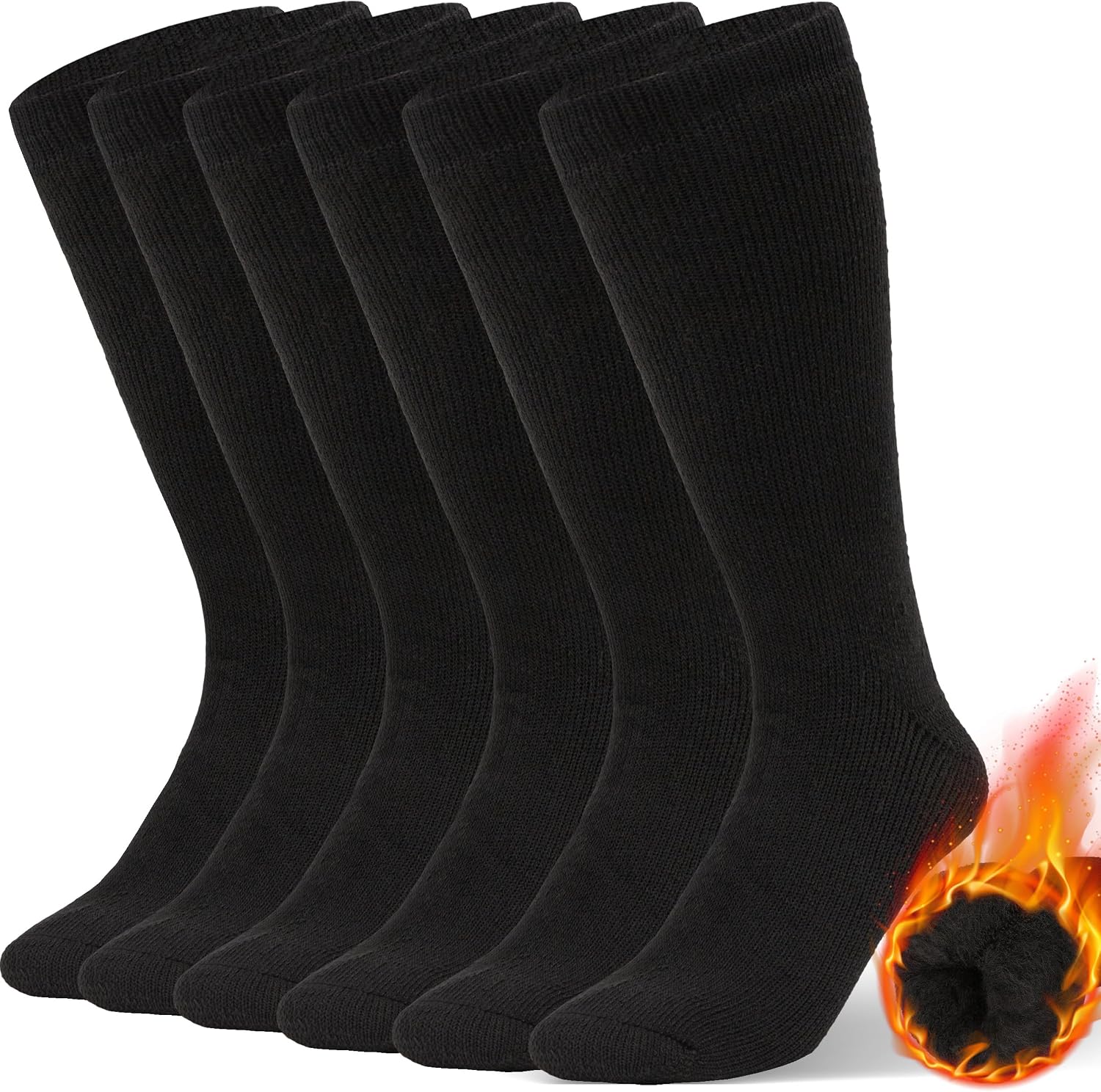Alvada Mens Merino Wool Crew Socks Thermal and Warm Socks for Winter Work Hiking Running 3 Pairs