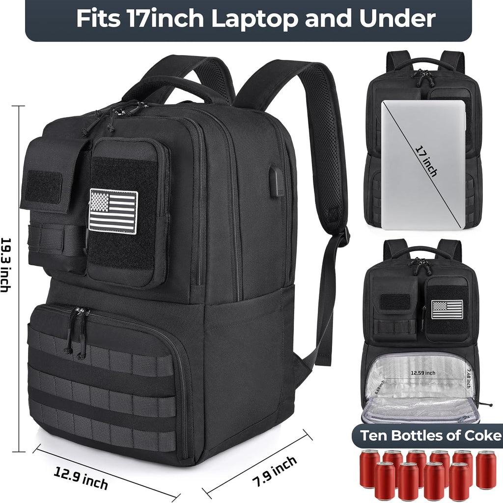HILOMON Laptop LunchBox Backpack 2-in-1 Insulated Cooler Work Bag for Men
