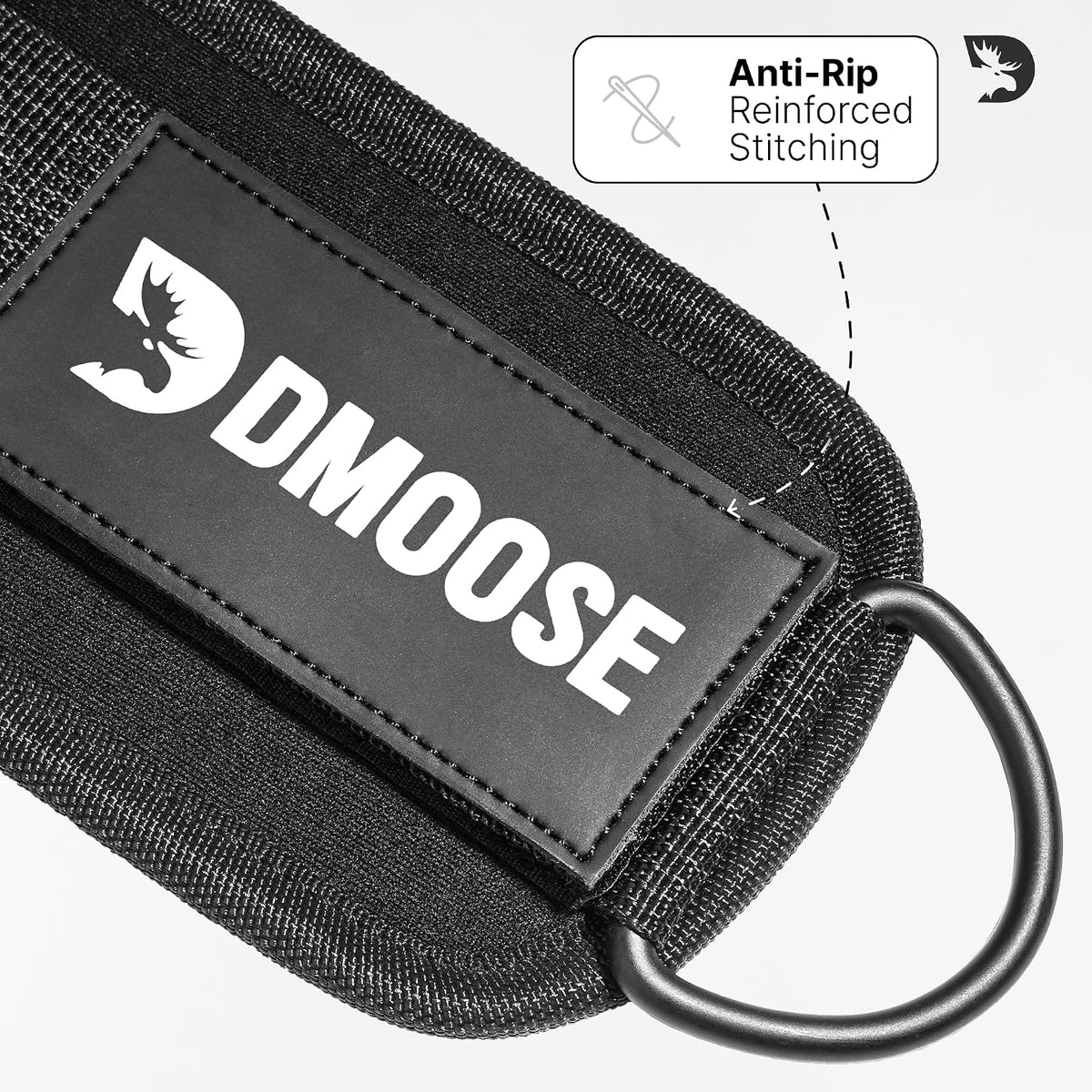 DMoose Ankle Strap for Cable Machine - One Size Fit with Premium Padding, Workout Kickback Ankle Cuffs, Ankle Bands for Working Out, Booty Workouts, Leg Extension, Hip Abductors & Lower Body Exercises