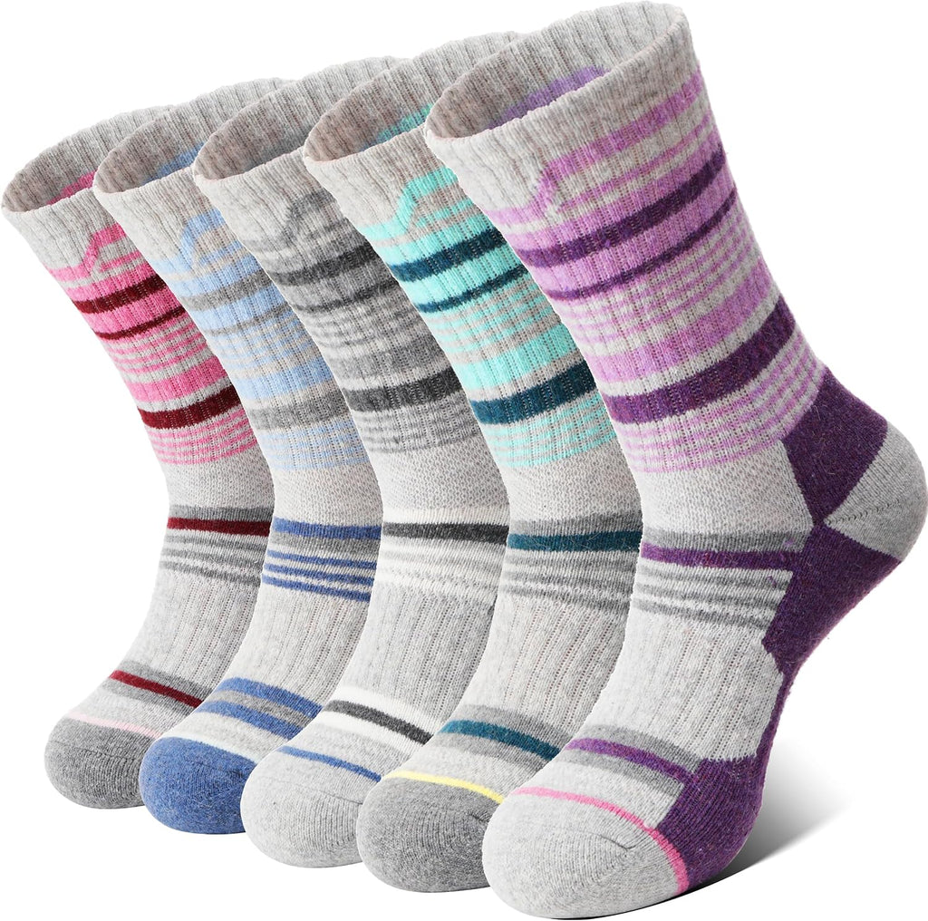 Anlisim Merino Wool Hiking Running Socks for Women, Boot Work Crew Socks