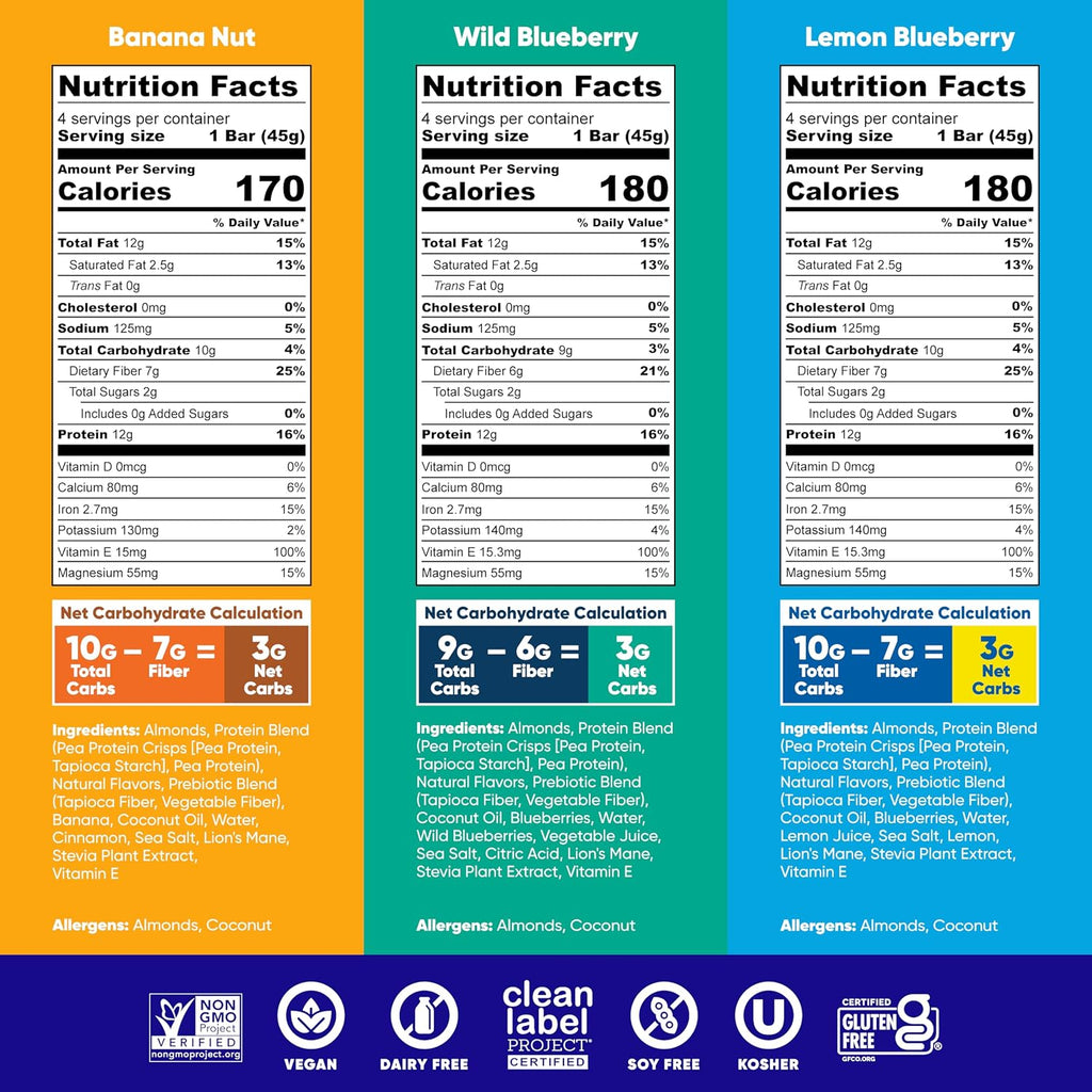IQBAR Clean Protein Bars, Low Sugar Keto, Fruit Variety Pack 36-Count