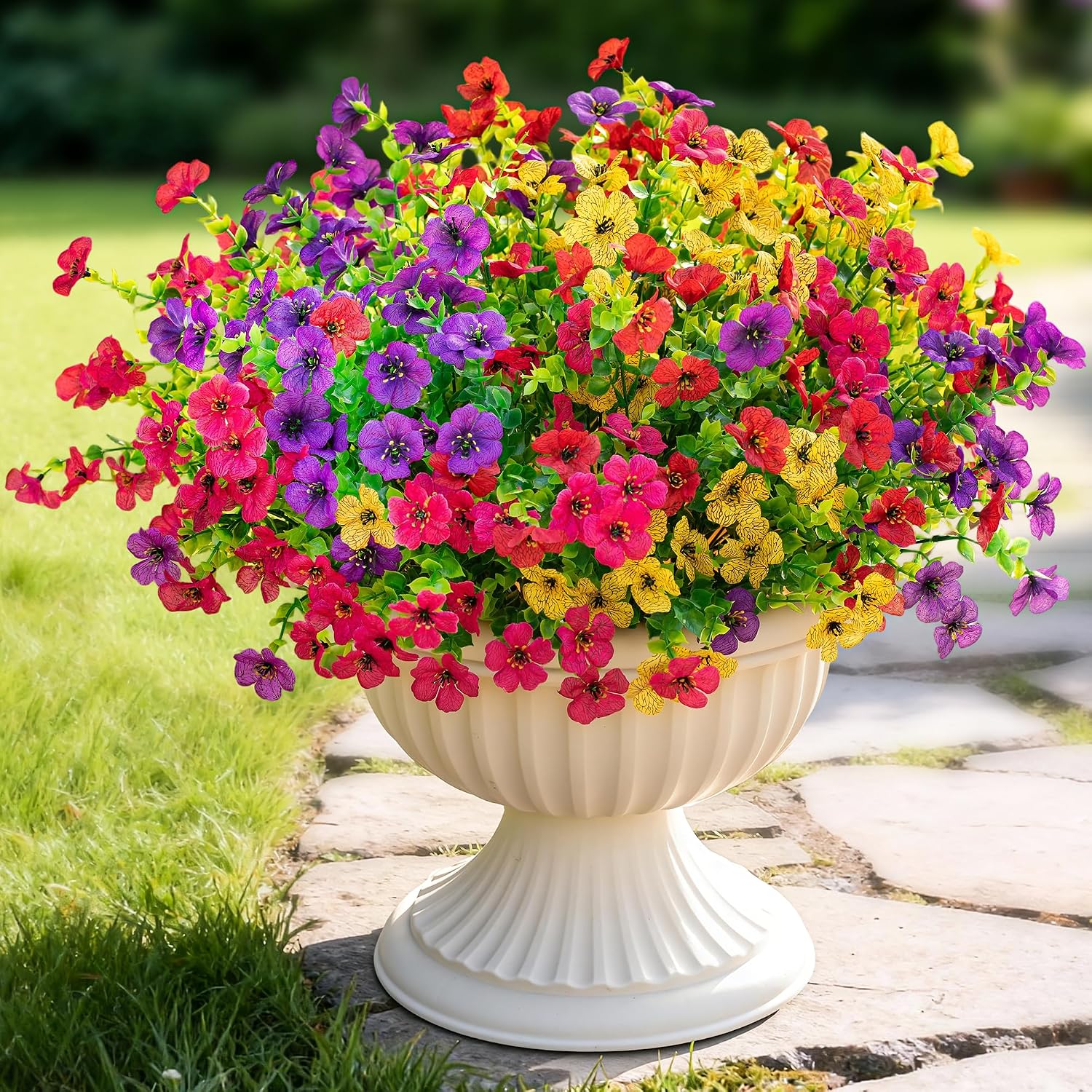 Artificial Flowers for Outdoors Fake Flowers Faux Plant Spring Summer Decor