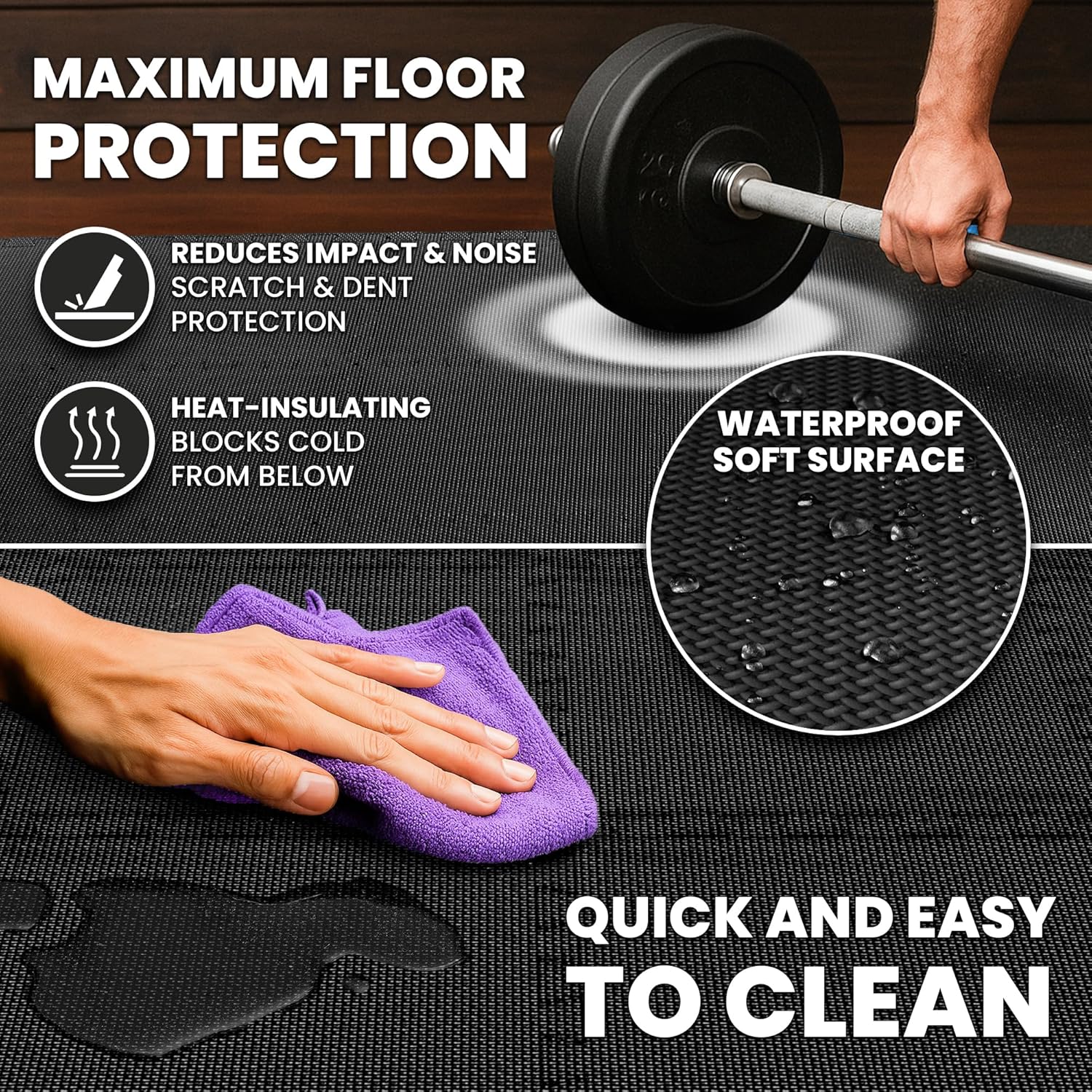 bemaxx Gym Mats Set - EVA Interlocking Foam Floor Tiles Workout Mat Puzzle