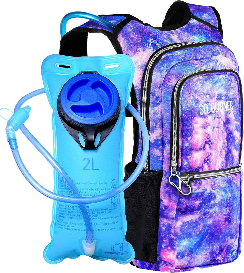 Sojourner Hydration Pack, Hydration Backpack - Water Backpack with 2l Hydration Bladder, Festival Essential - Rave Hydration Pack Hydropack Hydro for Hiking, Running, Biking, Festival Gear