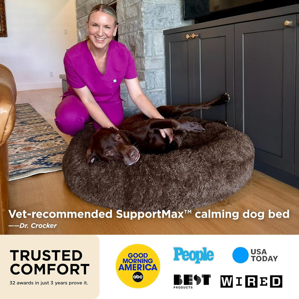 Bedsure SupportMax™ Calming Dog Beds Large Sized Dog Washable Pet Bed,36in