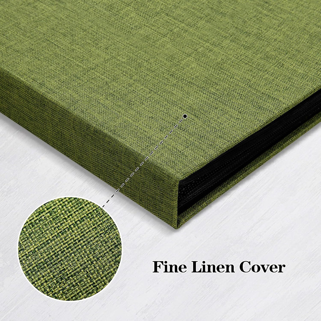 Mublalbum 2 Pack Small 8x10 Photo Album, 52 Pockets, Linen Cover,Green