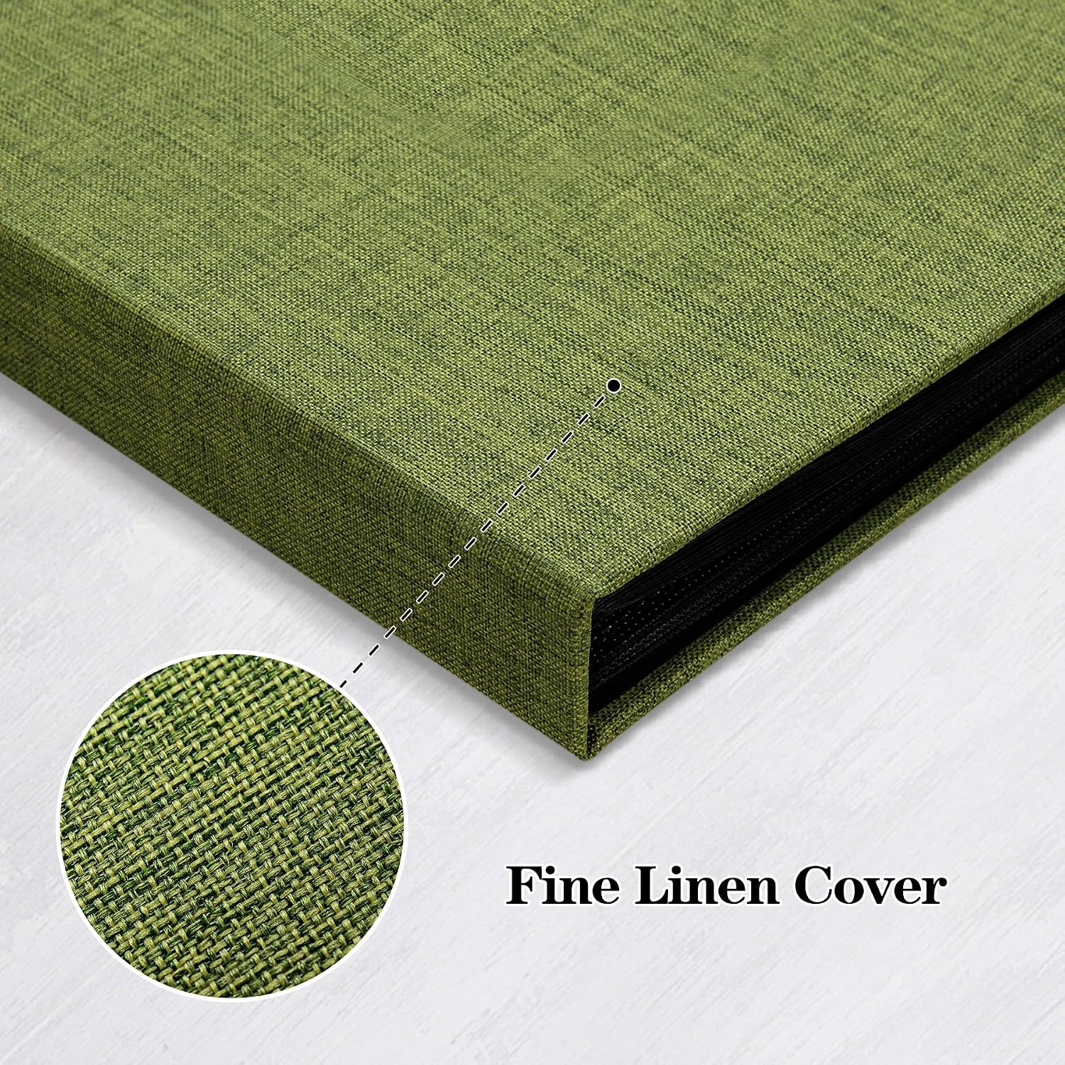 Mublalbum 2 Pack Small 8x10 Photo Album, 52 Pockets, Linen Cover,Green