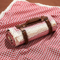 VitalCozy Gingham Picnic Blankets 59x78 in Outdoor Waterproof, Red White