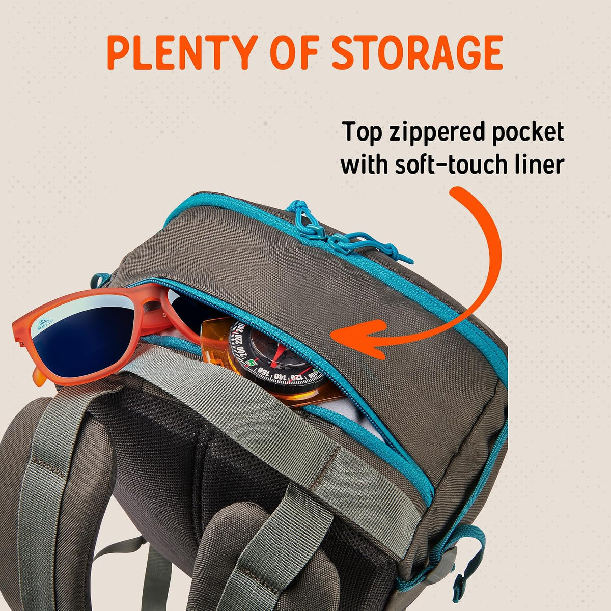 Kelty Asher Backpack, Daypack to Multi-Day Backpacking Capacity, Hiking, Lightweight Travel Pack, Internal Frame (18L Beluga)