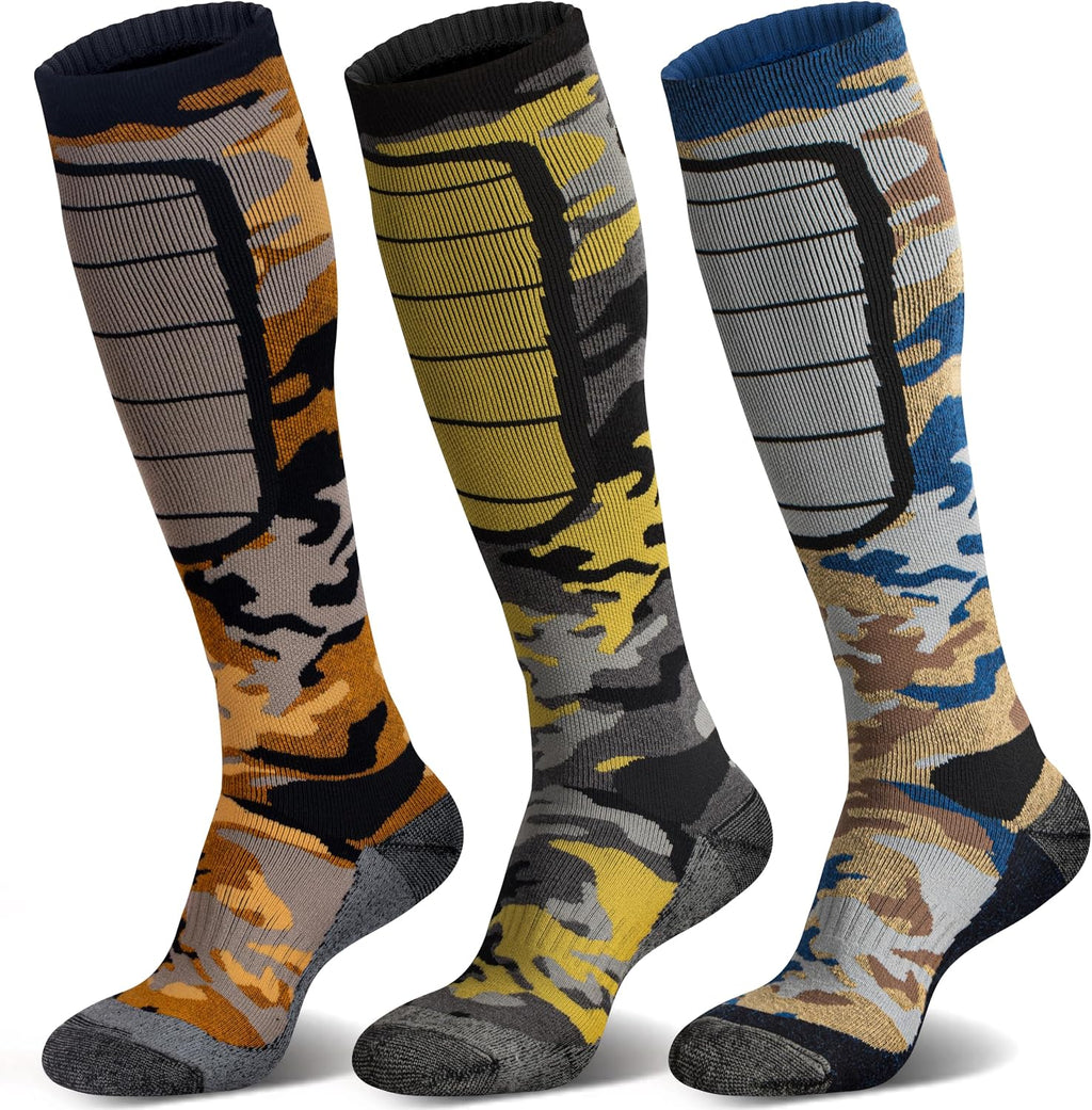 Hylaea Unisex Knee High Merino Wool Ski Snowboard Socks, Cushioning & Warm