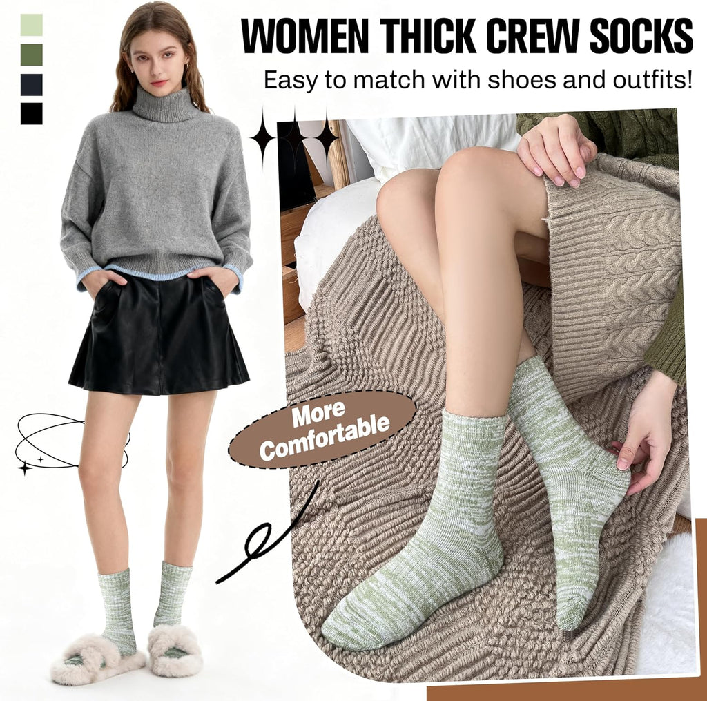EBMORE Merino Wool Thermal Warm Winter Socks for Women Men