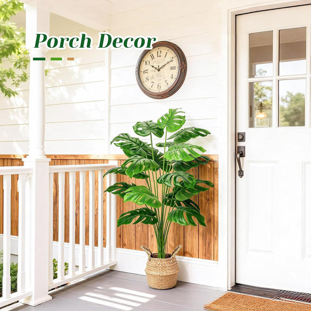 Der Rose 44" Tall Fake Plants, Artificial Tree in Round Basket Home Decor