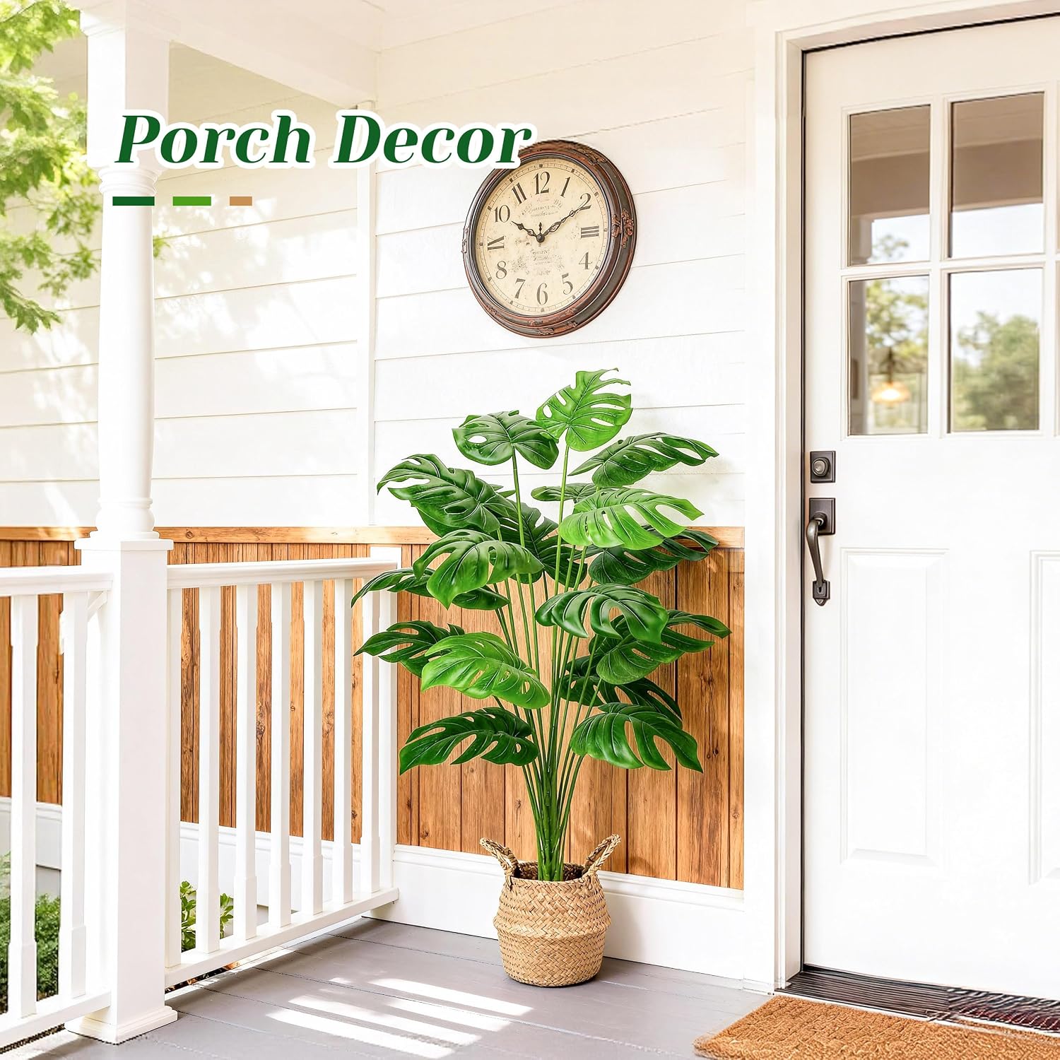 Der Rose 44" Tall Fake Plants, Artificial Tree in Round Basket Home Decor